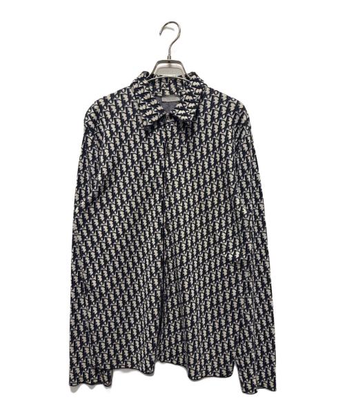 Dior（ディオール）Dior (ディオール) オブリーク総柄長袖シャツ ネイビー サイズ:Sの古着・服飾アイテム