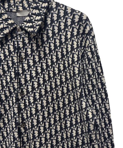 Dior（ディオール）Dior (ディオール) オブリーク総柄長袖シャツ ネイビー サイズ:Sの古着・服飾アイテム