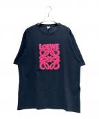 LOEWEロエベ）の古着「アナグラムロゴTシャツ」｜ブラック×ピンク