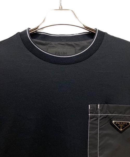 PRADA（プラダ）PRADA (プラダ) トライアングルロゴポケットTシャツ ブラック サイズ:XSの古着・服飾アイテム