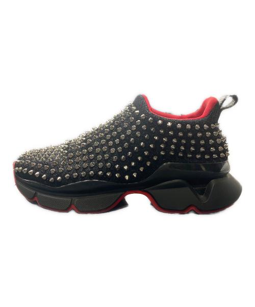 Christian Louboutin（クリスチャン・ルブタン）Christian Louboutin (クリスチャン・ルブタン) スパイクスタッズスリッポン ブラック サイズ:41の古着・服飾アイテム