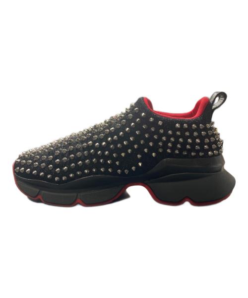 Christian Louboutin（クリスチャン・ルブタン）Christian Louboutin (クリスチャン・ルブタン) スパイクスタッズスリッポン ブラック サイズ:41の古着・服飾アイテム