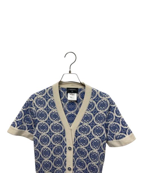 CHANEL（シャネル）CHANEL (シャネル) ニットワンピース ホワイト×ブルー サイズ:36の古着・服飾アイテム