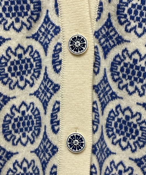 CHANEL（シャネル）CHANEL (シャネル) ニットワンピース ホワイト×ブルー サイズ:36の古着・服飾アイテム