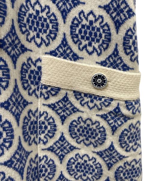 CHANEL（シャネル）CHANEL (シャネル) ニットワンピース ホワイト×ブルー サイズ:36の古着・服飾アイテム