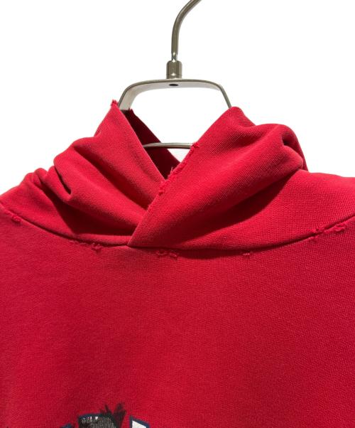 BALENCIAGA（バレンシアガ）BALENCIAGA (バレンシアガ) Faux Logo Round Hem Hoodie フェイクロゴ ラウンドフーディ/761458 TPVE3 レッド サイズ:L 未使用品の古着・服飾アイテム