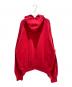 BALENCIAGA (バレンシアガ) Faux Logo Round Hem Hoodie フェイクロゴ ラウンドフーディ/761458 TPVE3 レッド サイズ:L 未使用品：70000円