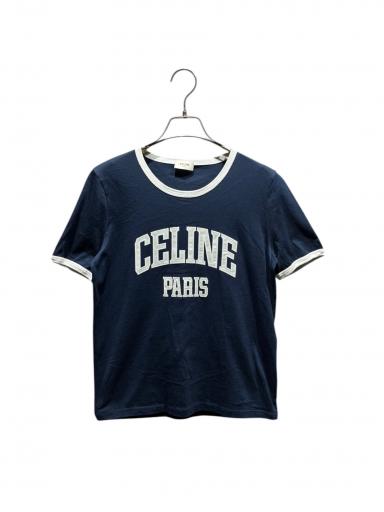 CELINE - CELINE  クリーニング済み  Tシャツ 中古・古着通販】CELINE (セリーヌ) ロゴTシャツ ネイビー サイズ:M