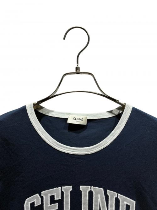CELINE（セリーヌ）CELINE (セリーヌ) ロゴTシャツ ネイビー サイズ:Mの古着・服飾アイテム