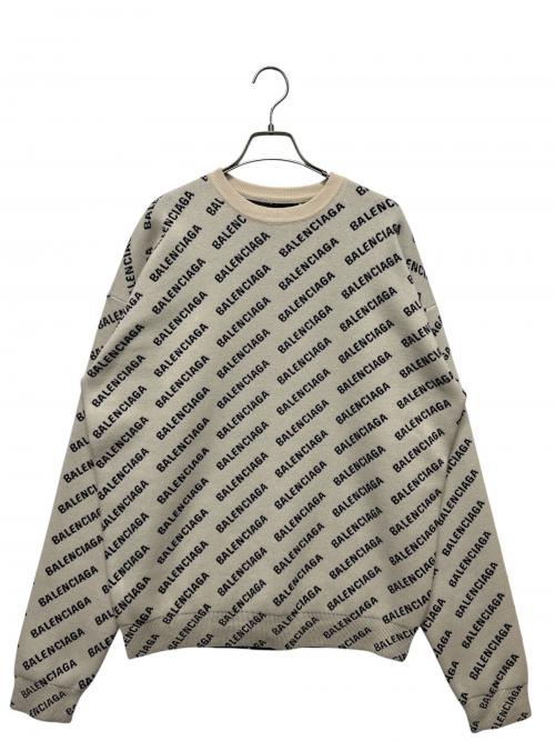 BALENCIAGA（バレンシアガ）BALENCIAGA (バレンシアガ) オールオーバーロゴニット アイボリー サイズ:XSの古着・服飾アイテム