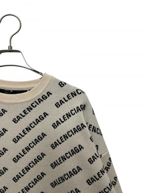 BALENCIAGA（バレンシアガ）BALENCIAGA (バレンシアガ) オールオーバーロゴニット アイボリー サイズ:XSの古着・服飾アイテム