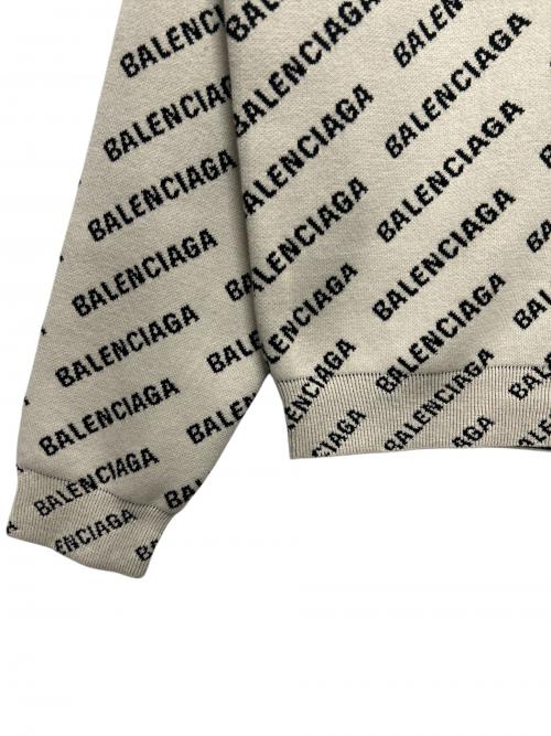 BALENCIAGA（バレンシアガ）BALENCIAGA (バレンシアガ) オールオーバーロゴニット アイボリー サイズ:XSの古着・服飾アイテム