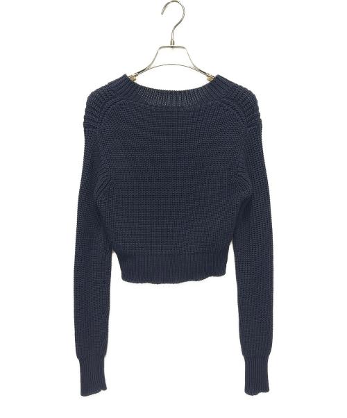 PRADA（プラダ）PRADA (プラダ) ロゴVネックニット　	P24R1G S221 1082 ネイビー サイズ:36の古着・服飾アイテム