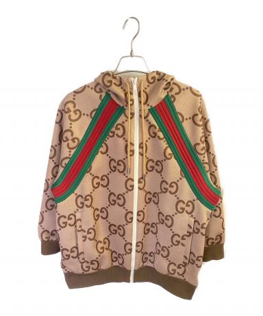 【プロフ必読！！】GUCCI グッチ GG柄 トラックジャケット ベージュ 中古・古着通販】GUCCI (グッチ) GGトラックジャケット カーキ サイズ