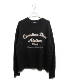 Dior（ディオール）の古着「20SS ATELIER KNIT CREW SWEATER /アトリエロゴ刺繍 クルーネックセーター」｜ブラック