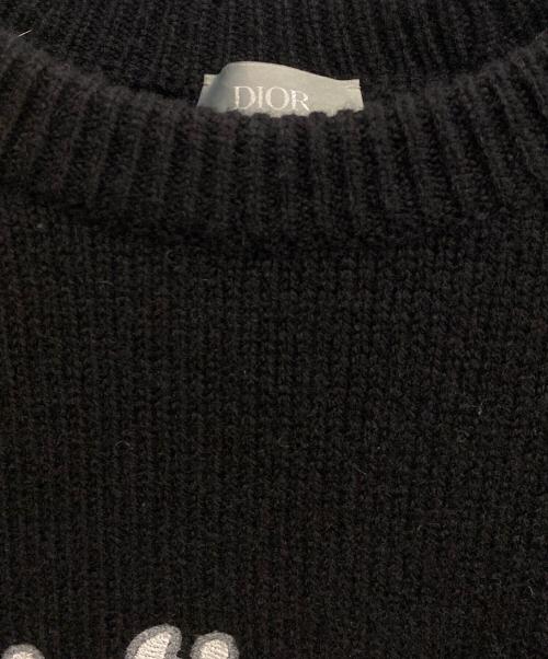 Dior（ディオール）Dior (ディオール) 20SS ATELIER KNIT CREW SWEATER /アトリエロゴ刺繍 クルーネックセーター ブラック サイズ:Lの古着・服飾アイテム