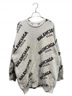 BALENCIAGAバレンシアガ）の古着「オールオーバーロゴニット 502572」｜グレー