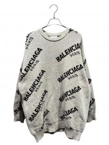 BALENCIAGA（バレンシアガ）の古着「オールオーバーロゴニット 502572」｜グレー