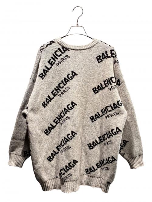 BALENCIAGA（バレンシアガ）BALENCIAGA (バレンシアガ) オールオーバーロゴニット 502572 グレー サイズ:36の古着・服飾アイテム