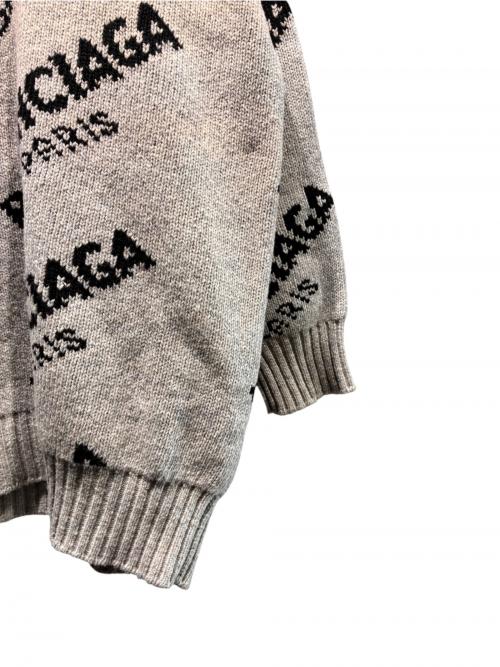 BALENCIAGA（バレンシアガ）BALENCIAGA (バレンシアガ) オールオーバーロゴニット 502572 グレー サイズ:36の古着・服飾アイテム