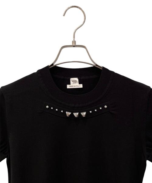 HERMES（エルメス）HERMES (エルメス) メドール スタッズ半袖ニット ブラック サイズ:36の古着・服飾アイテム