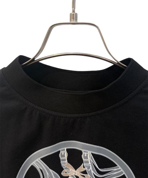 HERMES（エルメス）HERMES (エルメス) ロゴTシャツ/LA PROMENADE DU MATINロ/朝の散歩 ブラック サイズ:34の古着・服飾アイテム