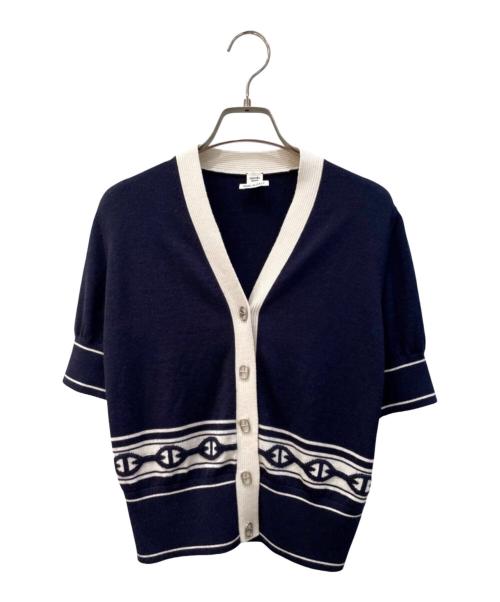 HERMES（エルメス）HERMES (エルメス) シェーヌダンクルカーディガン ネイビー サイズ:36の古着・服飾アイテム