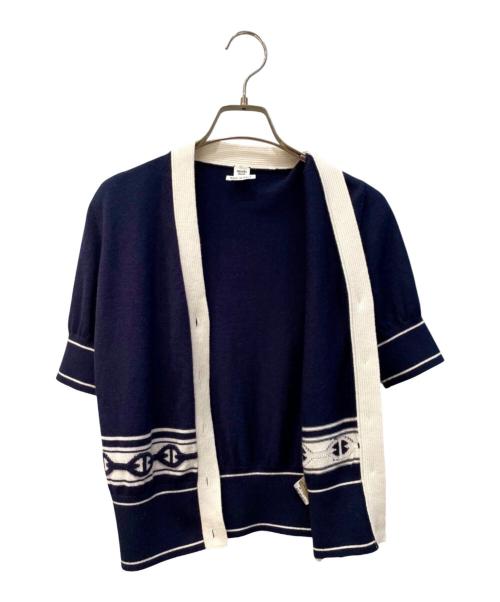 HERMES（エルメス）HERMES (エルメス) シェーヌダンクルカーディガン ネイビー サイズ:36の古着・服飾アイテム