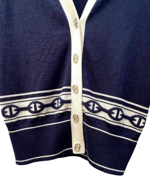HERMES（エルメス）HERMES (エルメス) シェーヌダンクルカーディガン ネイビー サイズ:36の古着・服飾アイテム