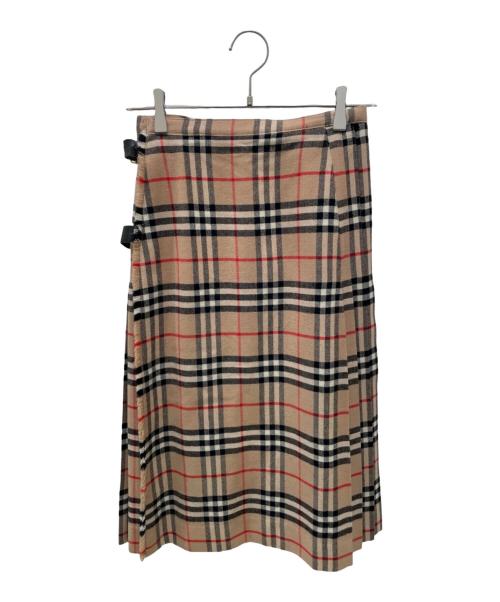 Burberry's（バーバリー）Burberry's (バーバリー) ラップスカート/ノバチェックスカート カーキ サイズ:Ｌの古着・服飾アイテム
