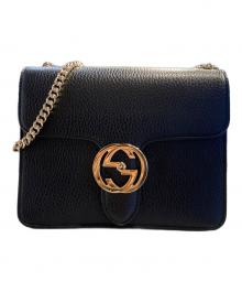 GUCCI（グッチ）の古着「インターロッキングチェーンショルダーバッグ」｜ブラック