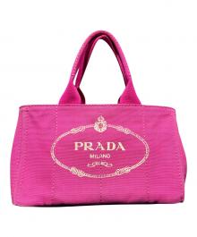PRADA（プラダ）の古着「トートバッグ/197/B/キャンパス地トートバッグ/ハンドバッグ」｜ショッキングピンク