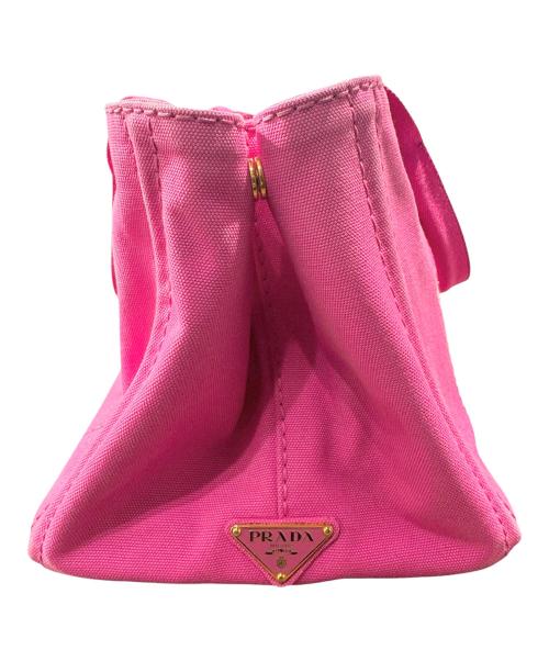 PRADA（プラダ）PRADA (プラダ) トートバッグ/197/B/キャンパス地トートバッグ/ハンドバッグ ショッキングピンク サイズ:ミディアムの古着・服飾アイテム
