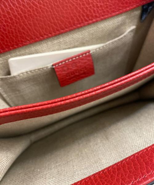 GUCCI（グッチ）GUCCI (グッチ) インターロッキングショルダーバッグ レッドの古着・服飾アイテム