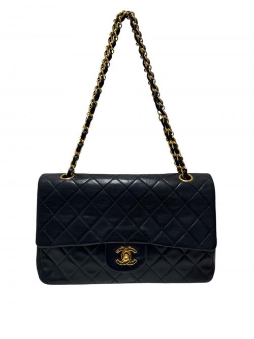 CHANEL（シャネル）CHANEL (シャネル) Wフラップチェーンショルダーバッグ マトラッセ25 ブラック サイズ:25の古着・服飾アイテム