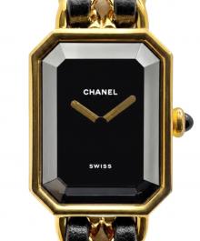 CHANEL（シャネル）の古着「Premiere L プルミエール L Ref.H0001 20mm 黒文字盤」｜ブラックダイヤル