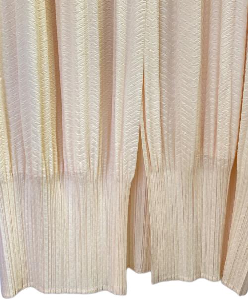 PLEATS PLEASE（プリーツプリーズ）PLEATS PLEASE (プリーツプリーズ) 半袖プリーツワンピース ベージュ サイズ:4の古着・服飾アイテム