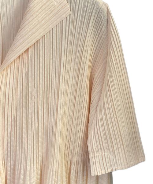 PLEATS PLEASE（プリーツプリーズ）PLEATS PLEASE (プリーツプリーズ) 半袖プリーツワンピース ベージュ サイズ:4の古着・服飾アイテム