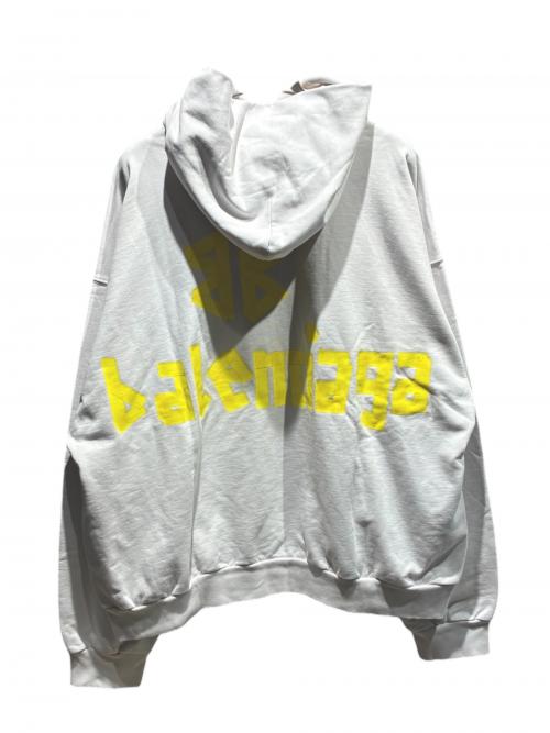 BALENCIAGA（バレンシアガ）BALENCIAGA (バレンシアガ) Tape Typeプルオーバーフーディ/744441 TOVB1 ホワイト サイズ:XSの古着・服飾アイテム