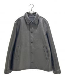 PRADA（プラダ）の古着「ナッパレザーキャバンジャケット UPS683SOOO173A」｜ブラック