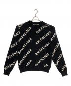 BALENCIAGAバレンシアガ）の古着「オールオーバーロゴニット」｜ブラック