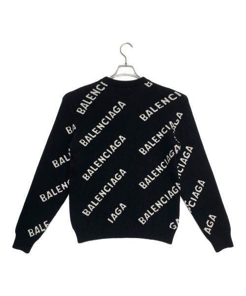 BALENCIAGA（バレンシアガ）BALENCIAGA (バレンシアガ) オールオーバーロゴニット ブラック サイズ:Sの古着・服飾アイテム