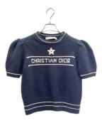 Christian Diorクリスチャン ディオール）の古着「22AW カシミヤ混ショートスリーブニット」｜ネイビー