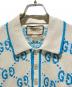 中古・古着 GUCCI (グッチ) GUCCI GG Logo Knit Polo Shirt/GGロゴ ニットポロシャツ/741962 XKC6B アイボリー×スカイブルー サイズ:XXL：100000円