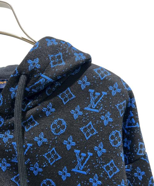 LOUIS VUITTON（ルイ ヴィトン）LOUIS VUITTON (ルイ ヴィトン) モノグラム ジップスルー ジャカード フーディ ブラック×ブルー サイズ:Sの古着・服飾アイテム