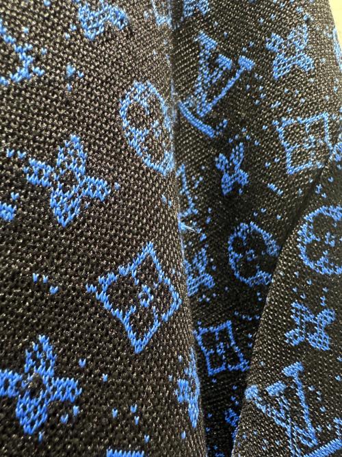 LOUIS VUITTON（ルイ ヴィトン）LOUIS VUITTON (ルイ ヴィトン) モノグラム ジップスルー ジャカード フーディ ブラック×ブルー サイズ:Sの古着・服飾アイテム