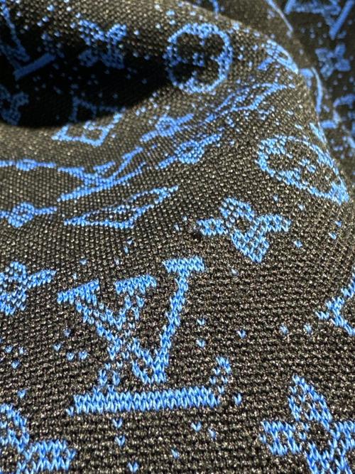 LOUIS VUITTON（ルイ ヴィトン）LOUIS VUITTON (ルイ ヴィトン) モノグラム ジップスルー ジャカード フーディ ブラック×ブルー サイズ:Sの古着・服飾アイテム
