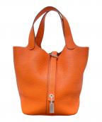 HERMESエルメス）の古着「Picotin Lock/ピコタンロックPM/□R:2014/トリヨンクレマンス/シルバー金具/ハンドバッグ」｜オレンジ系