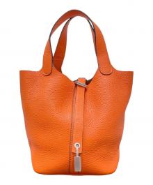 HERMES（エルメス）の古着「Picotin Lock/ピコタンロックPM/□R:2014/トリヨンクレマンス/シルバー金具/ハンドバッグ」｜オレンジ系