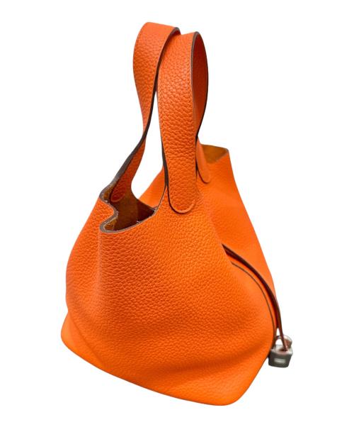 HERMES（エルメス）HERMES (エルメス) Picotin Lock/ピコタンロックPM/□R:2014/トリヨンクレマンス/シルバー金具/ハンドバッグ オレンジ系 サイズ:PMの古着・服飾アイテム